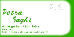 petra vaghi business card